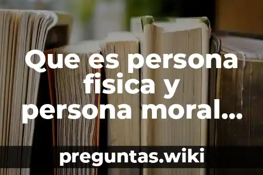 Que es persona fisica y persona moral rfc