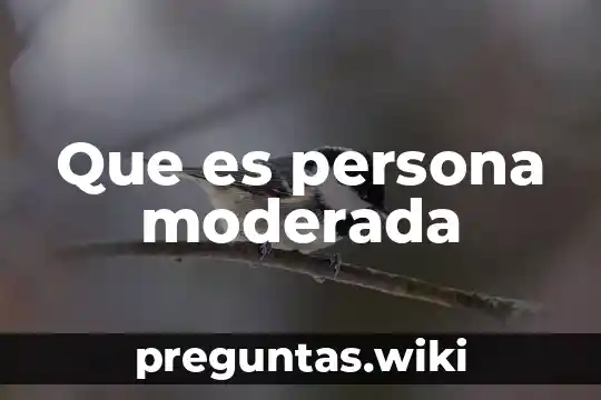 Que es persona moderada