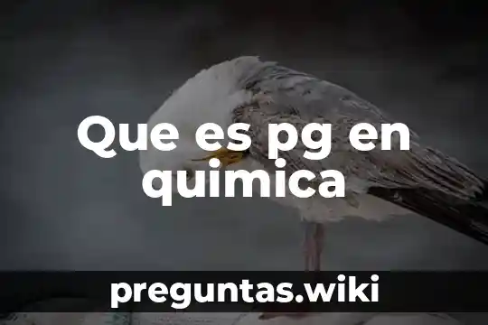Que es pg en quimica
