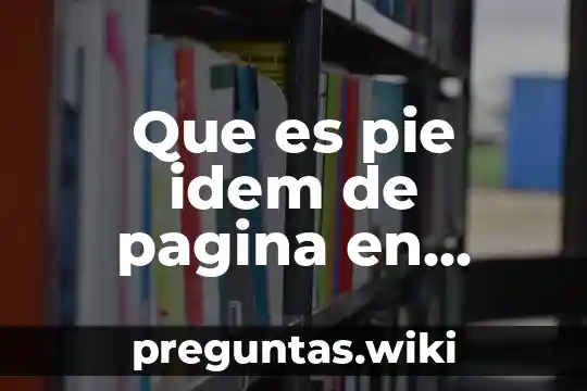 Que es pie idem de pagina en word