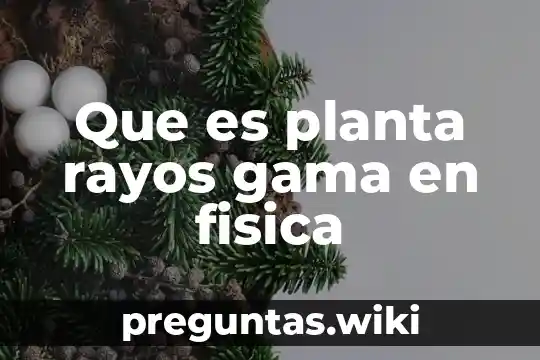 Que es planta rayos gama en fisica