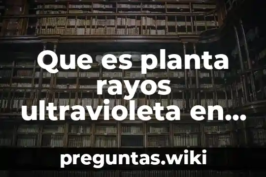 Que es planta rayos ultravioleta en fisica