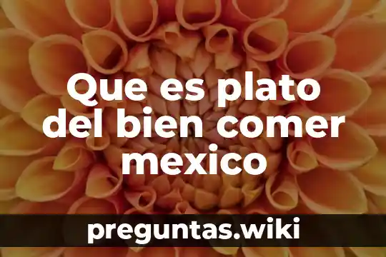 Que es plato del bien comer mexico