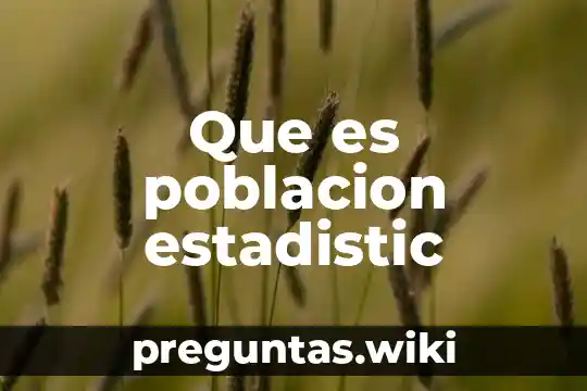 Que es poblacion estadistic