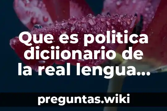 Que es politica diciionario de la real lengua española