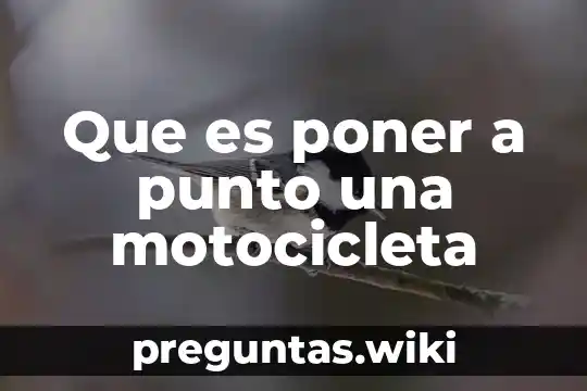 Que es poner a punto una motocicleta