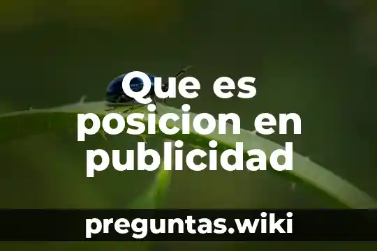 Que es posicion en publicidad
