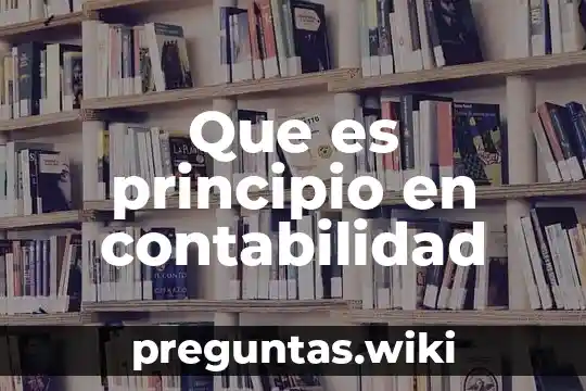 Que es principio en contabilidad