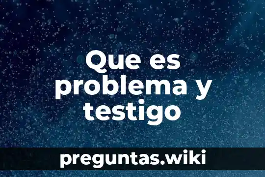 Que es problema y testigo