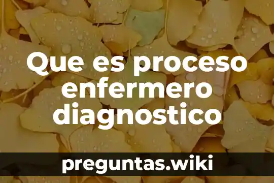 Que es proceso enfermero diagnostico