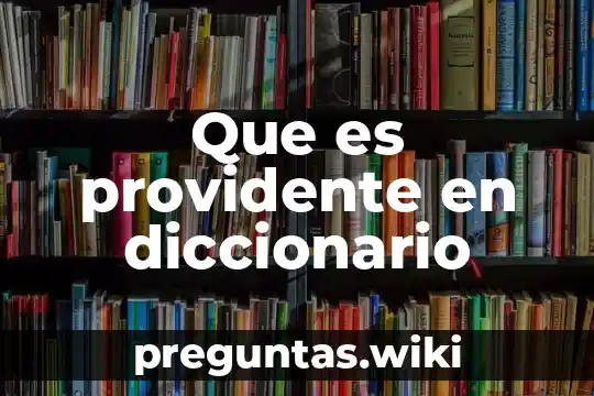 Que es providente en diccionario