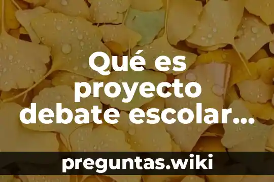Qué es proyecto debate escolar quinto grado