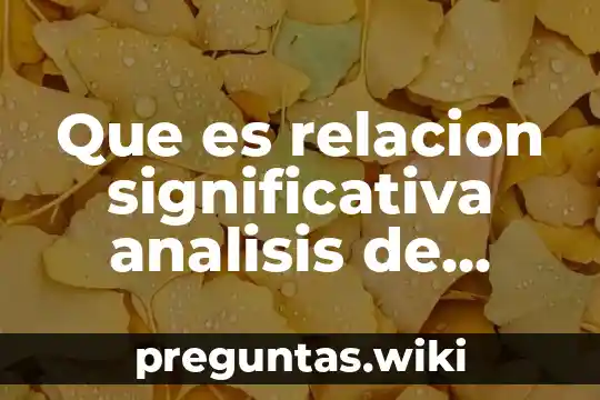 Que es relacion significativa analisis de datos