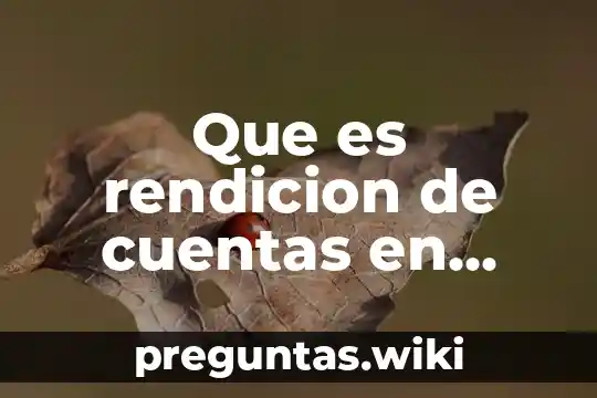 Que es rendicion de cuentas en salud
