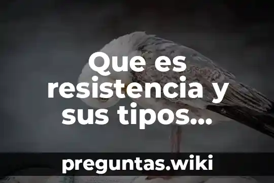 Que es resistencia y sus tipos ejemplos