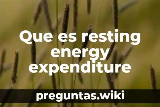 Que es resting energy expenditure