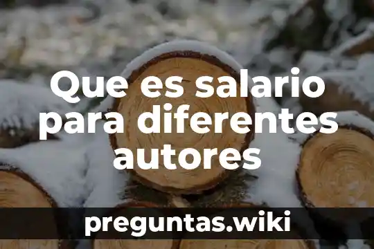 Que es salario para diferentes autores