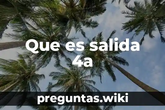 Que es salida 4a