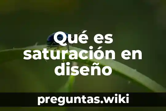 Qué es saturación en diseño