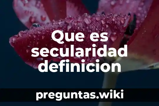 Que es secularidad definicion