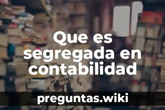 Que es segregada en contabilidad