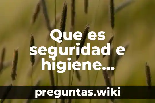 Que es seguridad e higiene mantenimiento preventivo