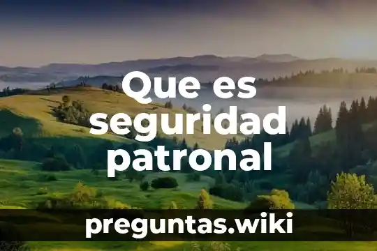 Que es seguridad patronal