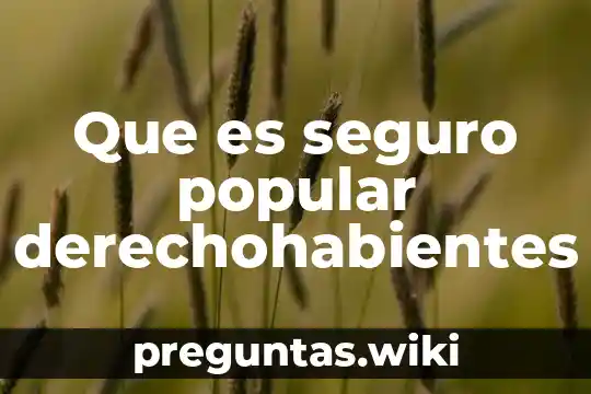 Que es seguro popular derechohabientes