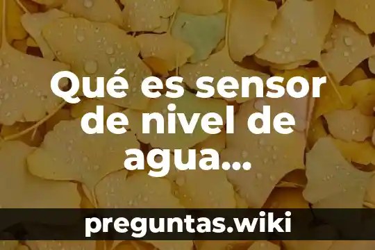 Qué es sensor de nivel de agua electrónica