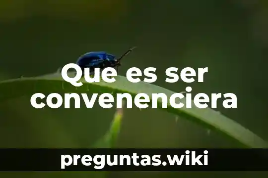 Que es ser convenenciera