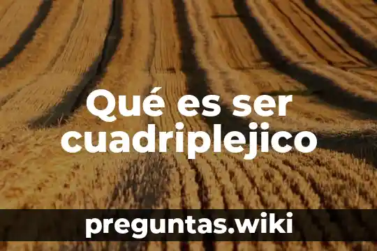 Qué es ser cuadriplejico
