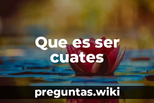 Que es ser cuates