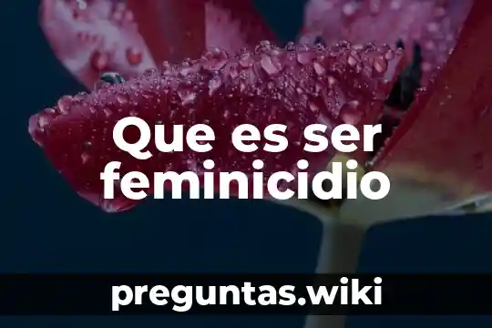 Que es ser feminicidio