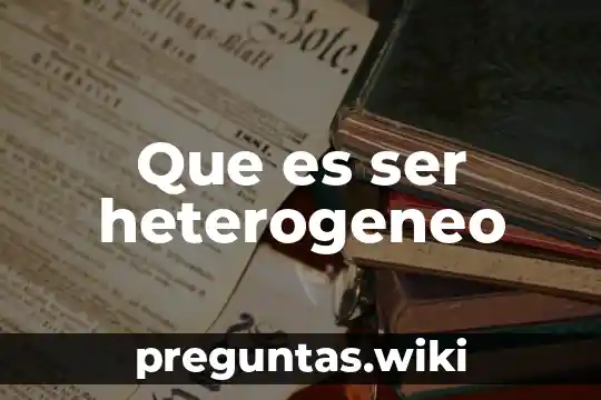 Que es ser heterogeneo
