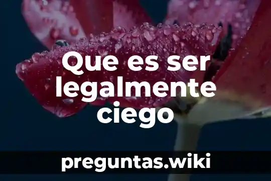 Que es ser legalmente ciego