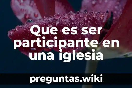 Que es ser participante en una iglesia
