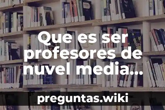 Que es ser profesores de nuvel media superor
