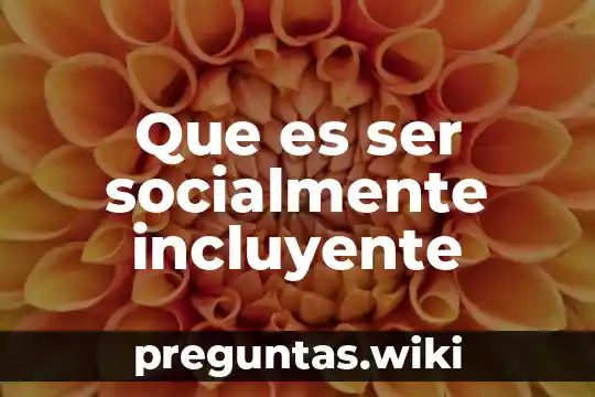 Que es ser socialmente incluyente