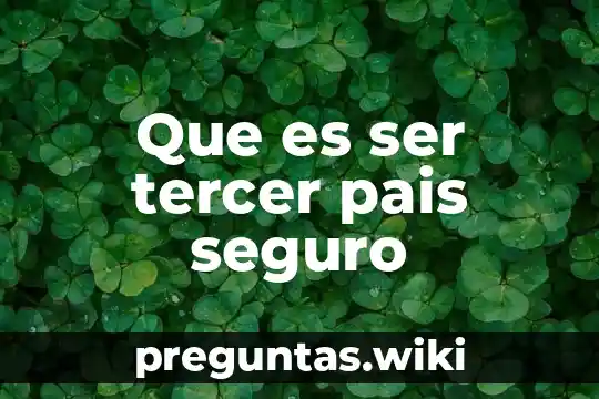 Que es ser tercer pais seguro