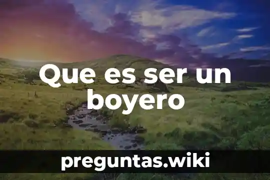 Que es ser un boyero