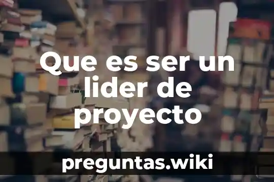 Que es ser un lider de proyecto