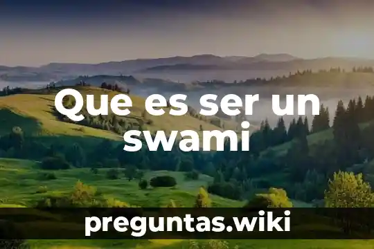 Que es ser un swami