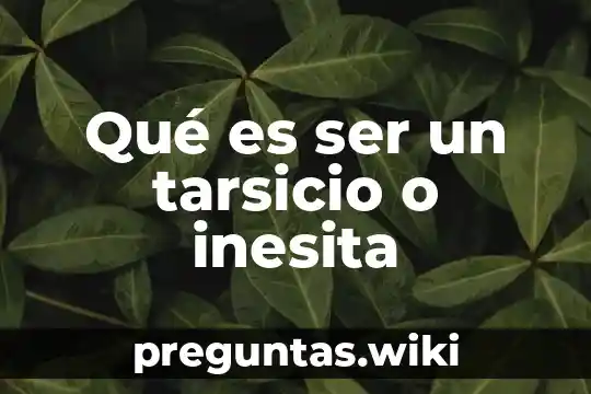 Qué es ser un tarsicio o inesita