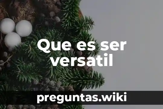 Que es ser versatil