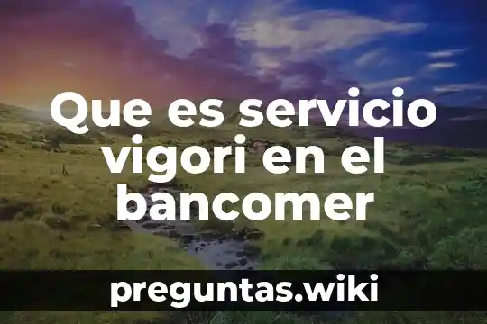 Que es servicio vigori en el bancomer
