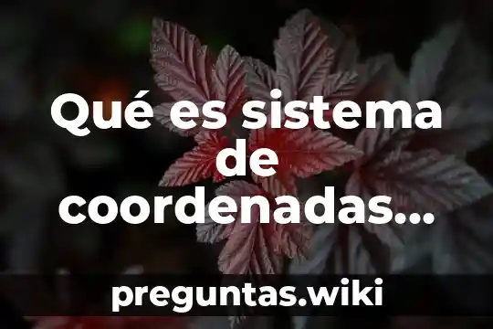 Qué es sistema de coordenadas en geometría