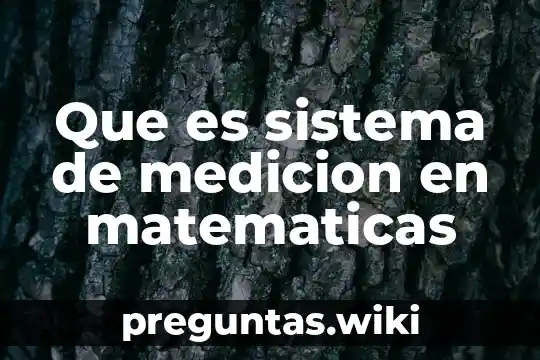 Que es sistema de medicion en matematicas