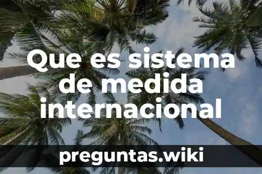 Que es sistema de medida internacional