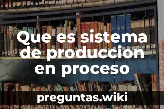 Que es sistema de produccion en proceso