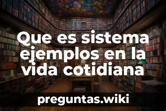 Que es sistema ejemplos en la vida cotidiana